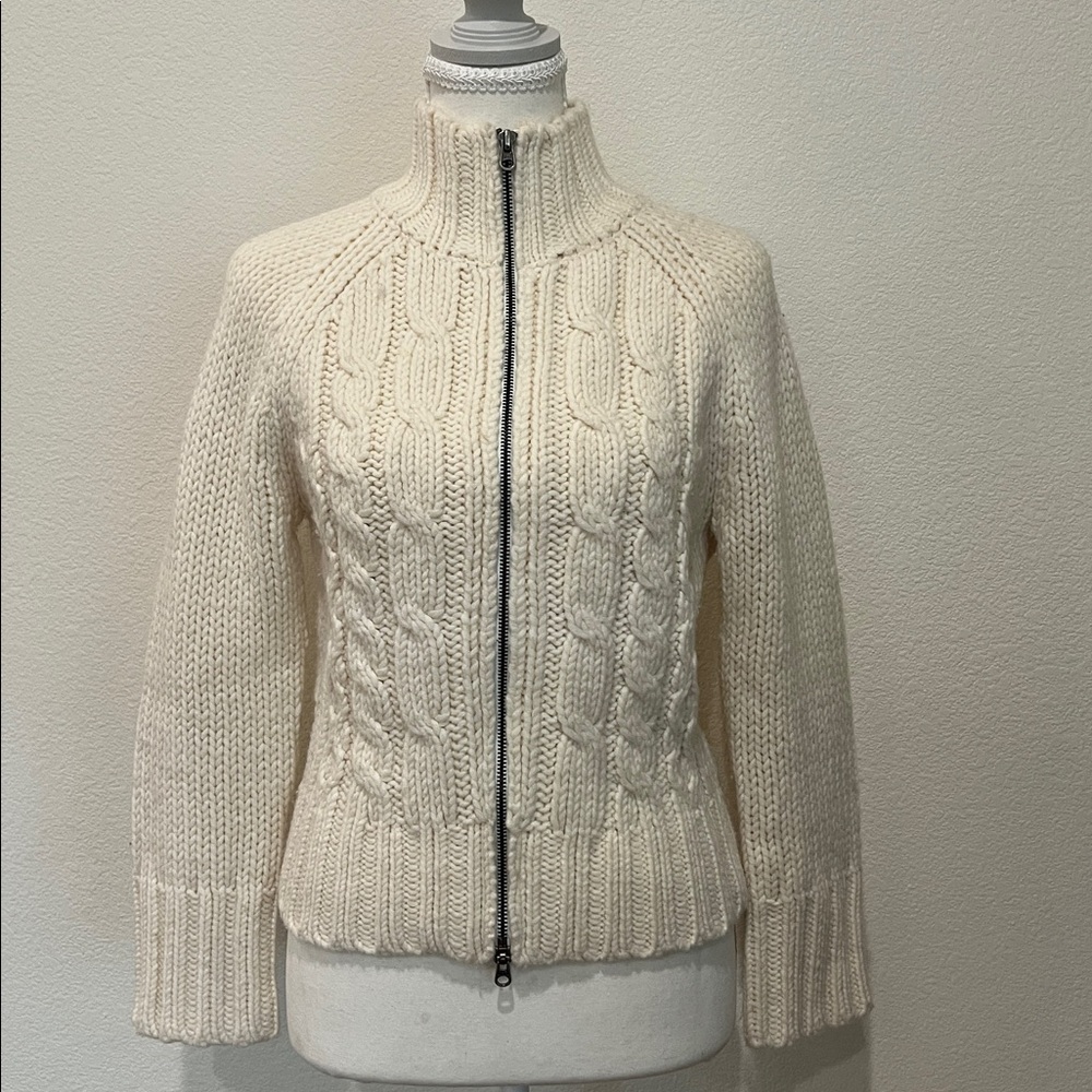 Abercrombie & Fitch Wool Zip Up Sweater Womens Large - Picture 1 of 5